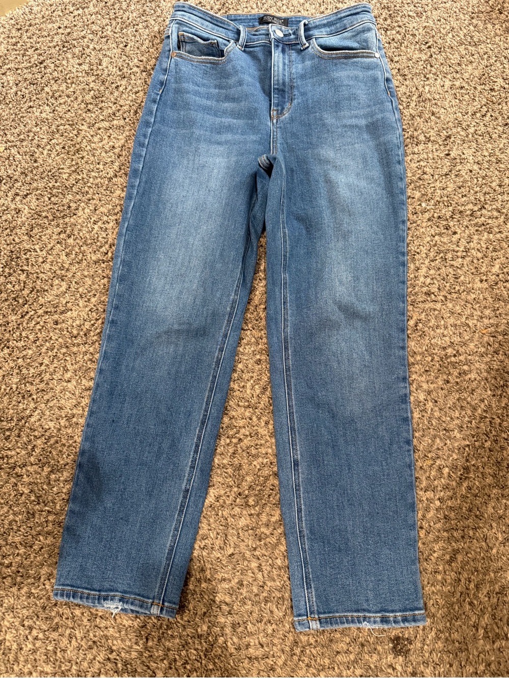 Judy Blue Straight-Leg High-Rise Jeans - Medium Blue Wash